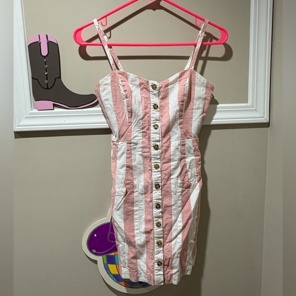 Forever 21 Blush and White‎ Striped Blouse